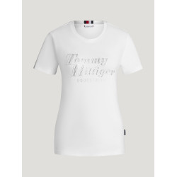 T-shirt de manga curta com strass Tommy Hilfiger Equestrian Malibu mulher Branco óptico T-shirt de manga curta com strass Tommy Hilfiger Equestrian Malibu mulher Branco óptico