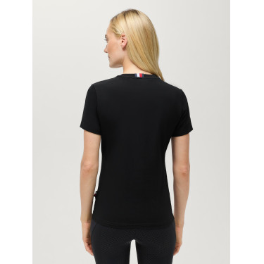 T-shirt de manga curta com strass Tommy Hilfiger Equestrian Malibu mulher Preto