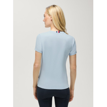 T-shirt de manga curta com strass Tommy Hilfiger Equestrian Malibu mulher Azul doce