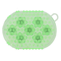 Luva dupla face para escovar e massagear Verde