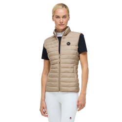 Colete acolchoado sem mangas Tommy Hilfiger Equestrian Serano para mulher Bege