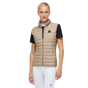 Colete acolchoado sem mangas Tommy Hilfiger Equestrian Serano para mulher Bege