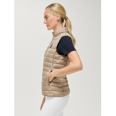 Colete acolchoado sem mangas Tommy Hilfiger Equestrian Serano para mulher Bege