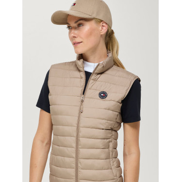 Colete acolchoado sem mangas Tommy Hilfiger Equestrian Serano para mulher Bege
