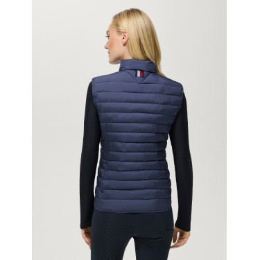 Colete acolchoado sem mangas Tommy Hilfiger Equestrian Serano para mulher Índigo desbotado Azul