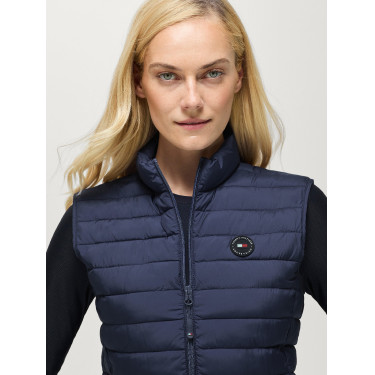Colete acolchoado sem mangas Tommy Hilfiger Equestrian Serano para mulher Índigo desbotado Azul