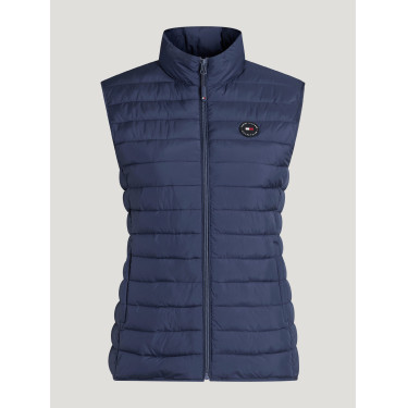 Colete acolchoado sem mangas Tommy Hilfiger Equestrian Serano para mulher Índigo desbotado Azul