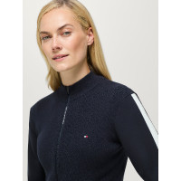 Casaco de malha com fecho Tommy Hilfiger Equestrian Mirada mulher Céu do deserto Azul