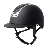 Capacete de equitação com ornamento de cristal Horze Arix II Preto / preto