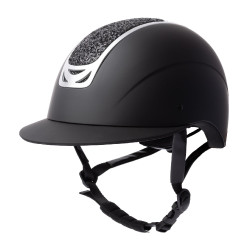 Capacete de equitação com ornamento de cristal Horze Arix II Preto / preto