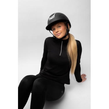 Capacete de equitação com ornamento de cristal Horze Arix II Preto / preto
