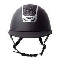 Capacete de equitação com ornamento de cristal Horze Arix II Preto / preto