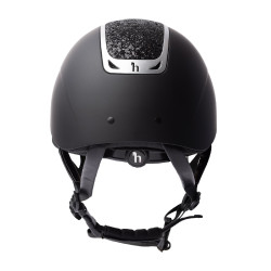 Capacete de equitação com ornamento de cristal Horze Arix II Preto / preto