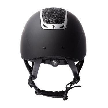 Capacete de equitação com ornamento de cristal Horze Arix II Preto / preto