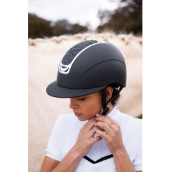 Capacete de equitação com ornamento de cristal Horze Arix II Preto / preto