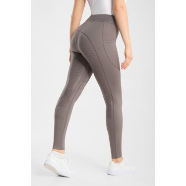 Legging de equitação Horze Maia com fundo completo feminino Madeira à deriva Cinzento