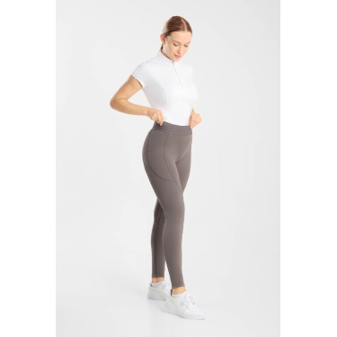Legging de equitação Horze Maia com fundo completo feminino Madeira à deriva Cinzento