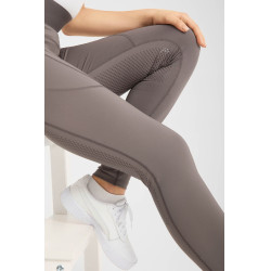 Legging de equitação Horze Maia com fundo completo feminino Madeira à deriva Cinzento