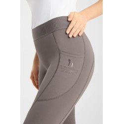 Legging de equitação Horze Maia com fundo completo feminino Madeira à deriva Cinzento
