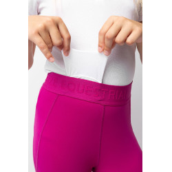 Legging de equitação com grip de silicone completo Madison infantil Horze Rosa beterraba