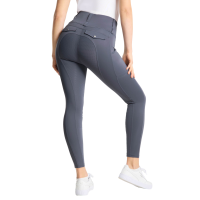 Legging Hybrid Horze Anya feminino fullgrip Cinzento