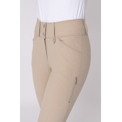 Calça de equitação com grip integral Horze Grand Prix Pro feminino Toupeira simples Bege Calça de equitação com grip integral Horze Grand Prix Pro feminino Toupeira simples Bege