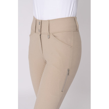 Calça de equitação com grip integral Horze Grand Prix Pro feminino Toupeira simples Bege Calça de equitação com grip integral Horze Grand Prix Pro feminino Toupeira simples Bege
