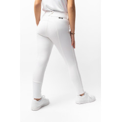 Calça de equitação Grand Prix com culote de silicone infantil Horze Branco