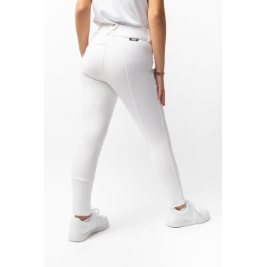 Calça de equitação Grand Prix com culote de silicone infantil Horze Branco