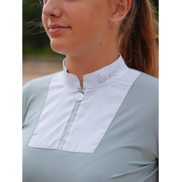 Polo de mangas compridas Le Sabotier Ysance feminino Cinzento