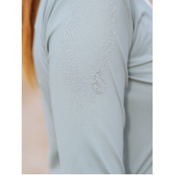 Polo de mangas compridas Le Sabotier Ysance feminino Cinzento