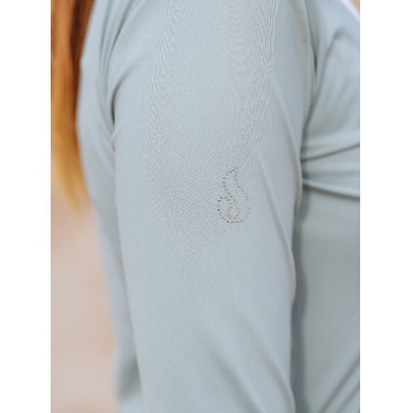 Polo de mangas compridas Le Sabotier Ysance feminino Cinzento
