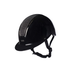 Capacete HKM Lady Shield brilhante Preto / prateado