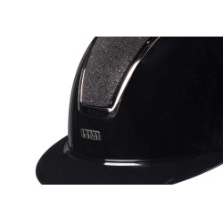 Capacete HKM Lady Shield brilhante Preto / prateado