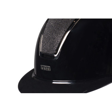 Capacete HKM Lady Shield brilhante Preto / prateado