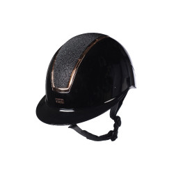 Capacete HKM Lady Shield brilhante Preto / dourado rosé Capacete HKM Lady Shield brilhante Preto / dourado rosé