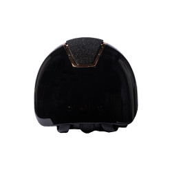 Capacete HKM Lady Shield brilhante Preto / dourado rosé Capacete HKM Lady Shield brilhante Preto / dourado rosé