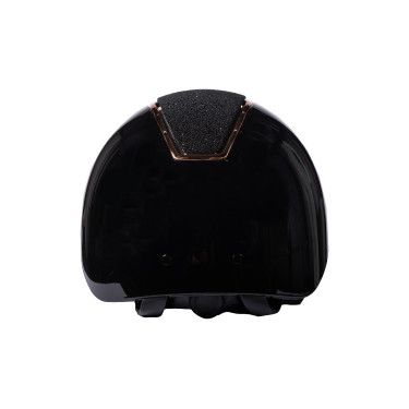 Capacete HKM Lady Shield brilhante Preto / dourado rosé Capacete HKM Lady Shield brilhante Preto / dourado rosé