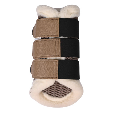 Guêtres HKM Comfort Premium Mesh com pelo  Cinzento-acastanhado Castanho