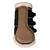 Guêtres HKM Comfort Premium Mesh com pelo  Cinzento-acastanhado Castanho