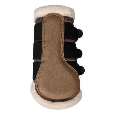 Guêtres HKM Comfort Premium Mesh com pelo  Cinzento-acastanhado Castanho