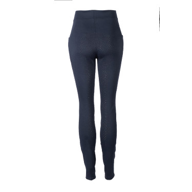 Legging de inverno HKM Maja com assento integral em silicone Azul profundo