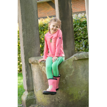 Legging infantil HKM Maui com fundo integral em silicone Verde