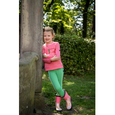 Legging infantil HKM Maui com fundo integral em silicone Verde