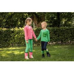 Legging infantil HKM Maui com fundo integral em silicone Verde
