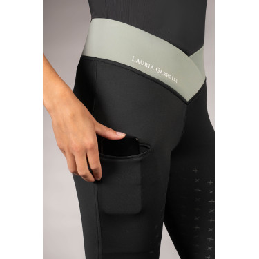 Legging Lauria Garrelli Limone com assento integral em silicone para mulher Preto