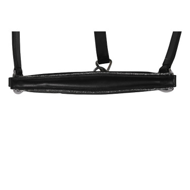 Cabresto de couro HKM Glamour Preto / prateado