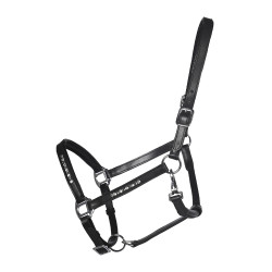 Caveção de couro HKM Sparkle Preto