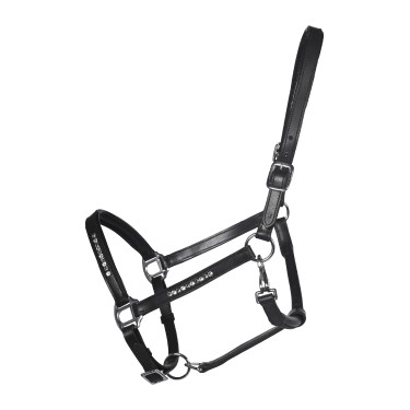 Caveção de couro HKM Sparkle Preto