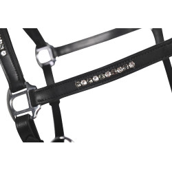 Caveção de couro HKM Sparkle Preto